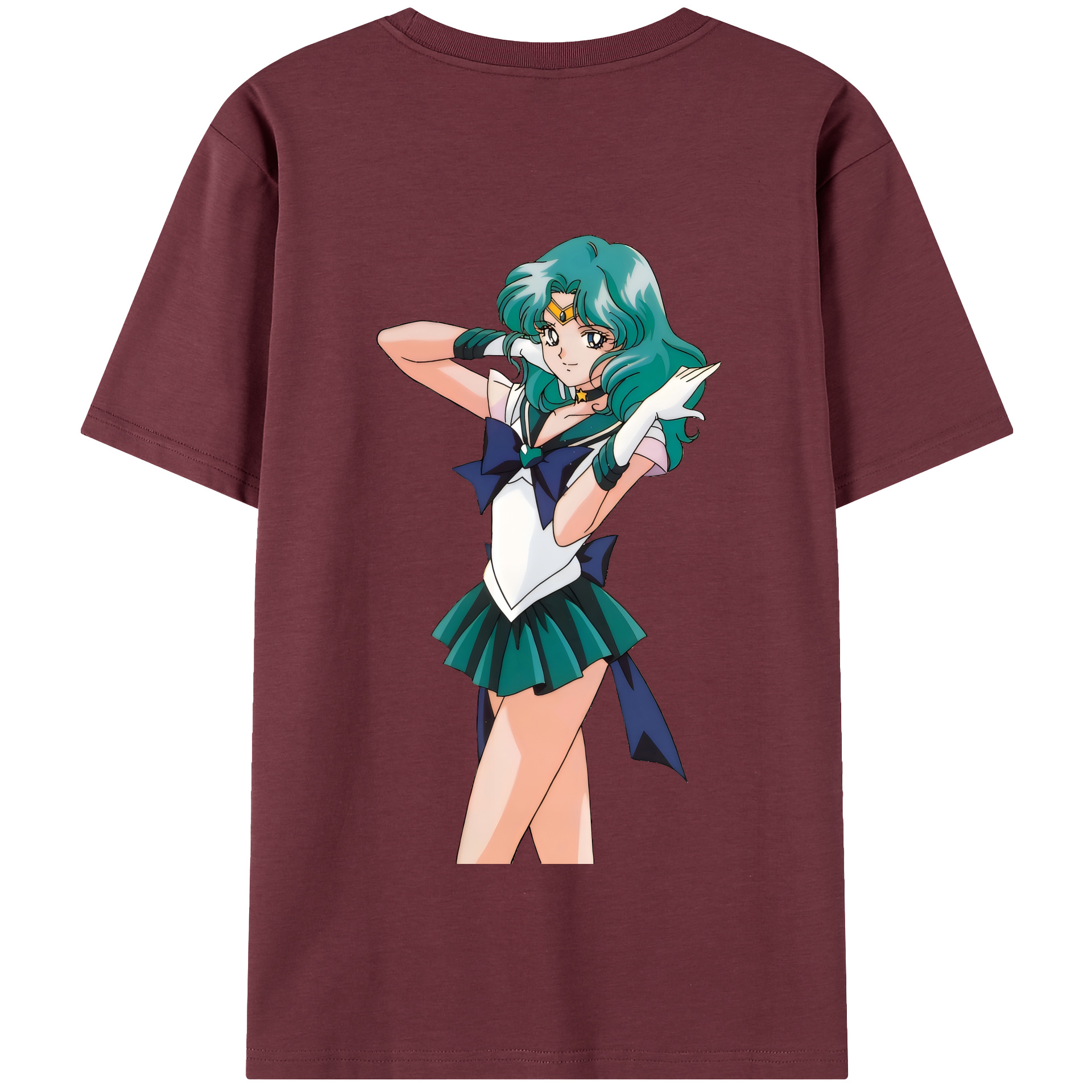 （画像用） 美少女戦士セーラームーン 海王 みちる（かいおう みちる） Sailor Moon Kaiou Michiru 綿100％半袖Tシャツ（背面プリント）